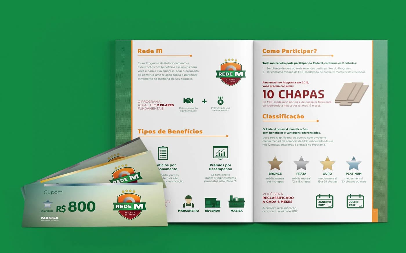 Aplicações do conceito criativo do Rede M