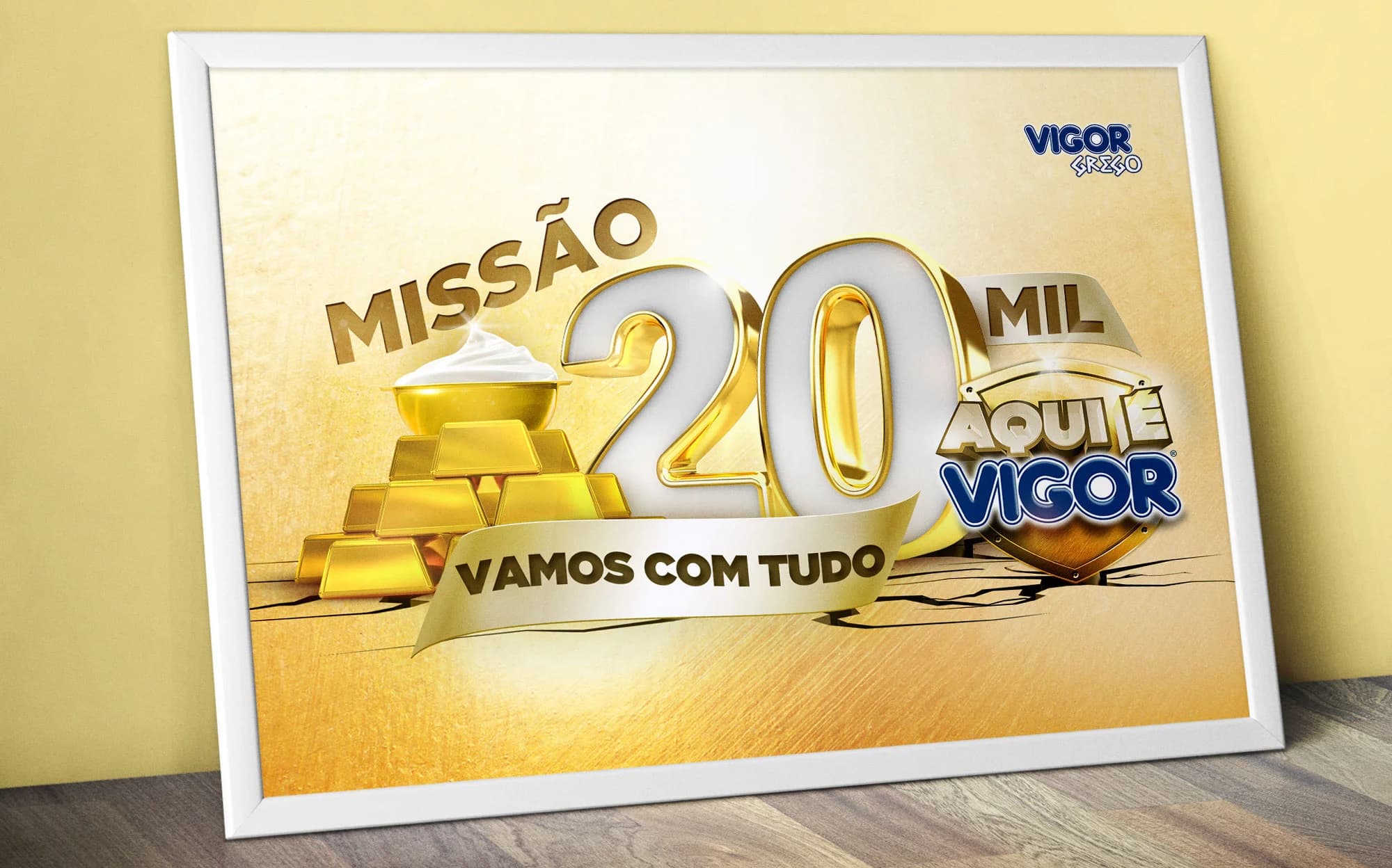 Peças da campanha de incentivo da Vigor
